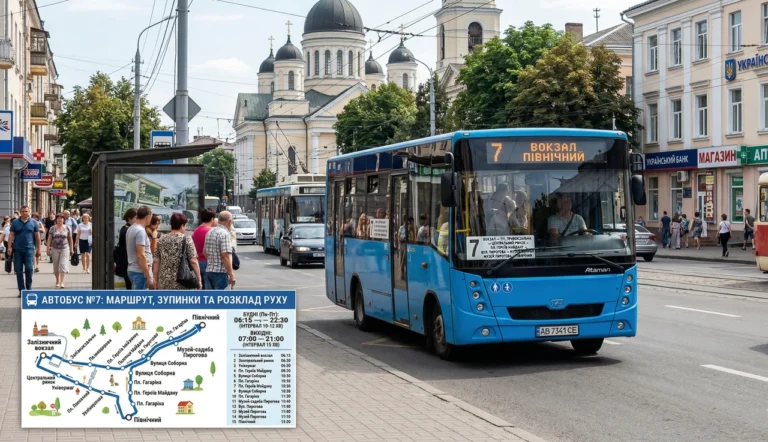 Автобус 21 Вінниця: маршрут, розклад і зупинки