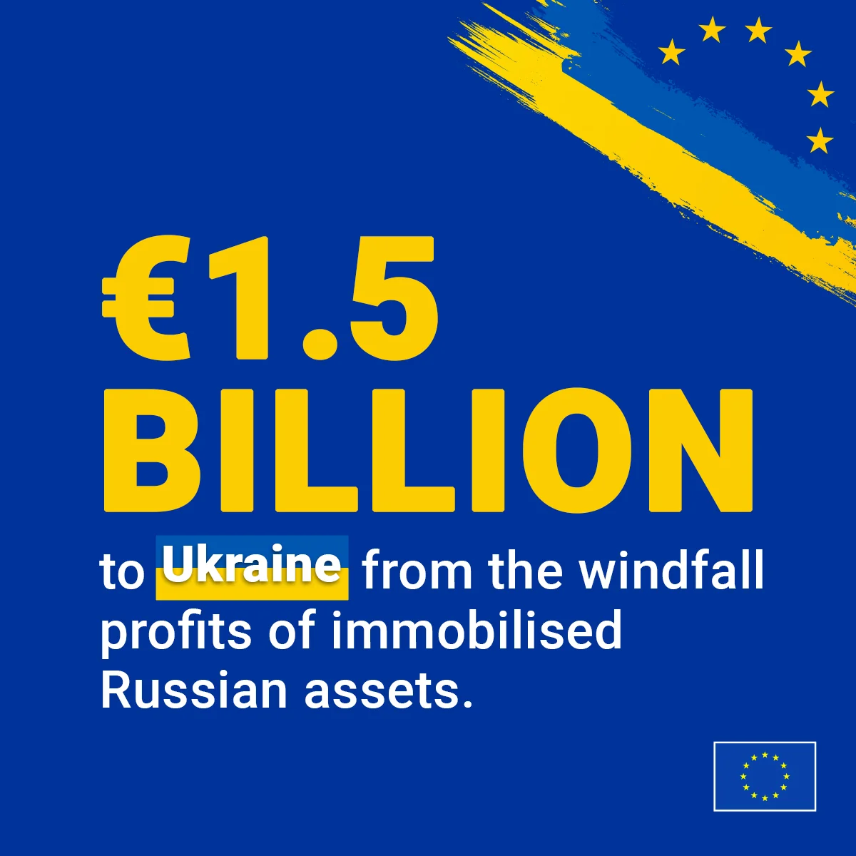 Офіційна графіка ЄС про 1,5 млрд євро Україні з прибутків заморожених російських активів