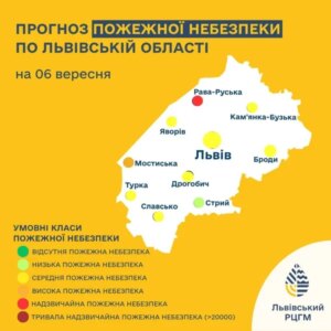 На Львівщині 6 вересня зросте пожежна небезпека